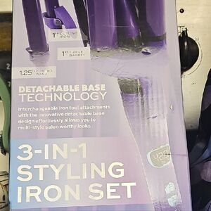 John Frieda 3-in-1 Styling Iron Set - Vibrant Purple-Detachable Pieces NEW